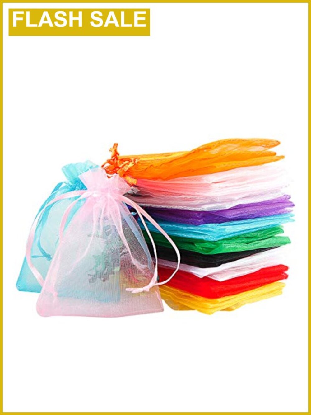 100 Organza Drawstring Bags 3x4in for Jewelry Candy Gift Wrapping